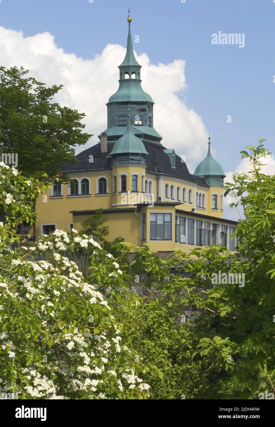 Spitzhaus at the Vineyards of Radebeul, Germany, Saxony, Radebeul Stock Photo