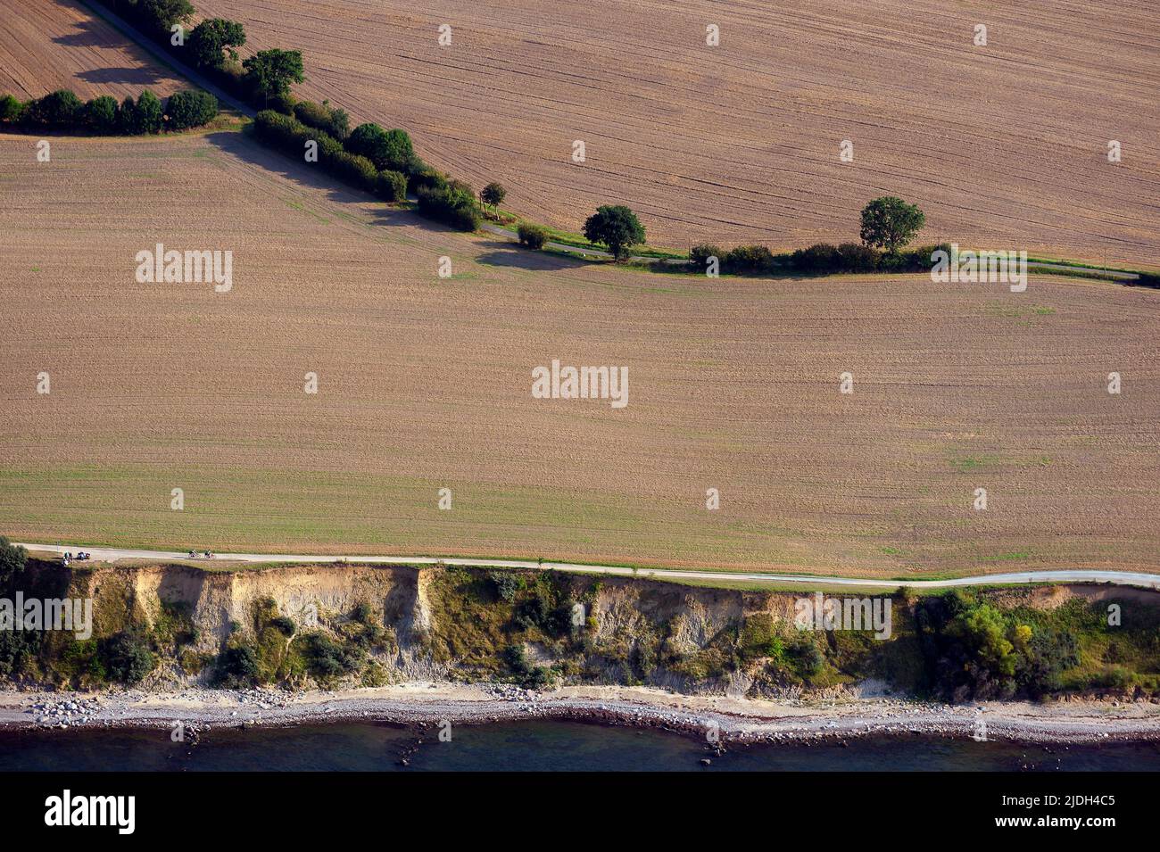 Brodtener shore, cliff at the Baltic Sea, aerial view 08/31/2022, Germany, Schleswig-Holstein Stock Photo