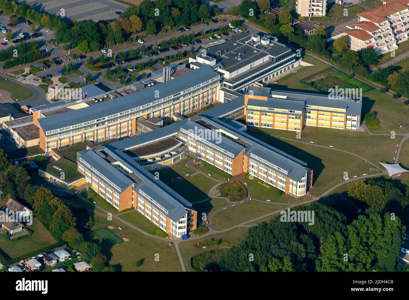 Schoen Clinic Neustadt - Clinic for orthopedic rehabilitation, aerial view 08/31/2019, Germany, Schleswig-Holstein Stock Photo