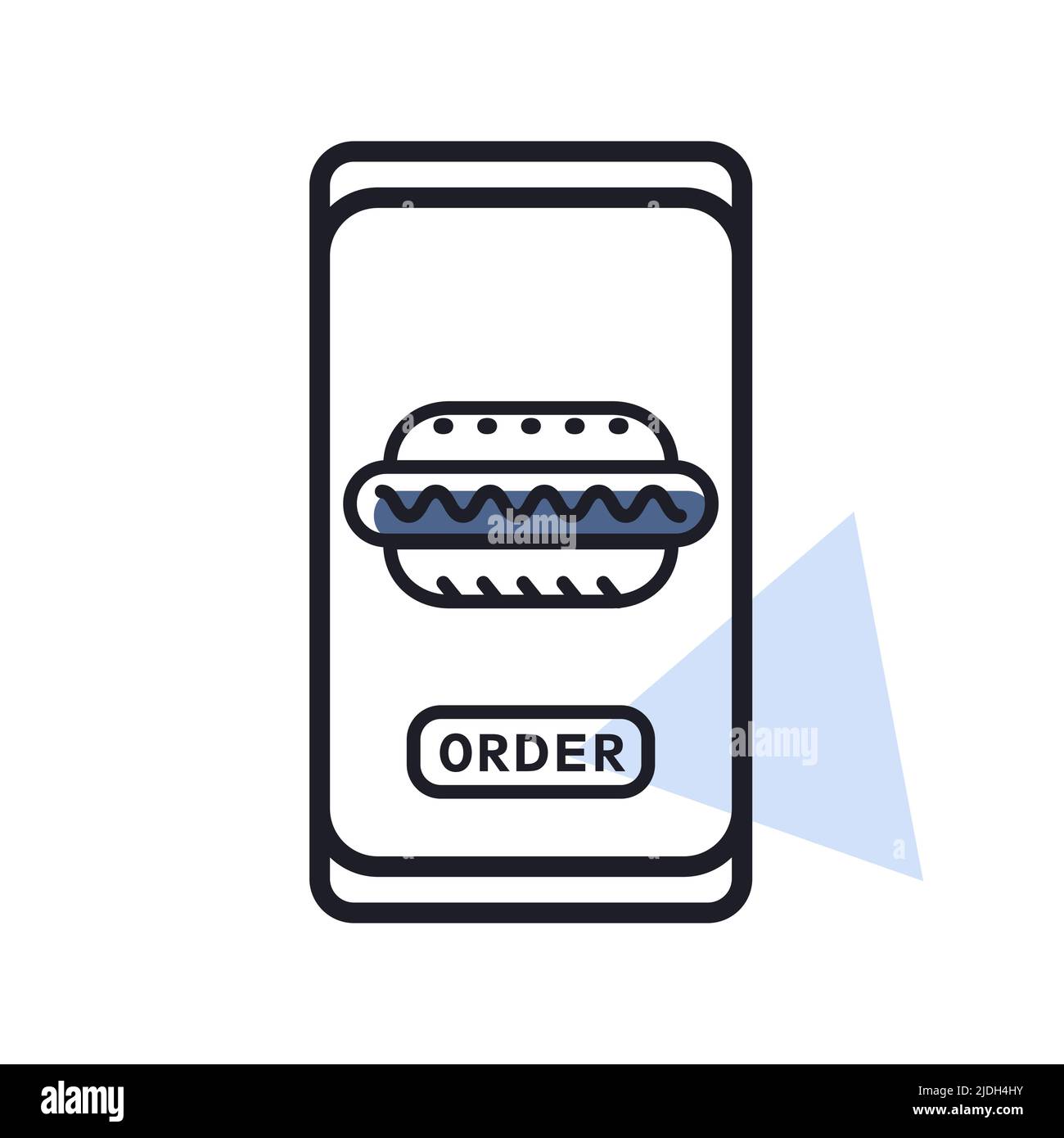 Fast food delivery service vector isolated icon. Hot dog symbol. Mobile