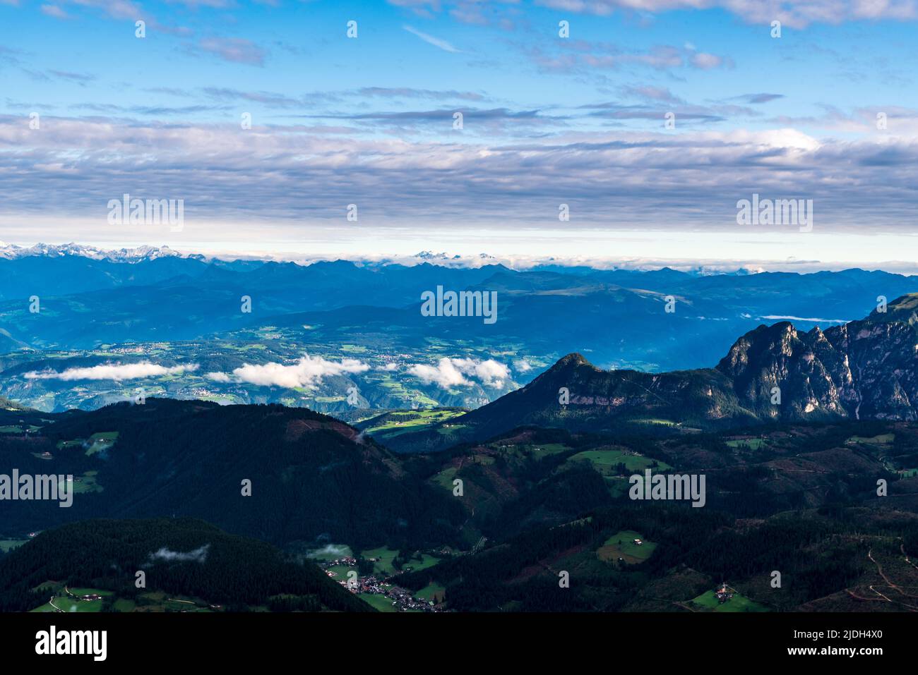 Morning view from Bivacco Mario Rigatti in Latemar mountain group in the Dolomites Stock Photo