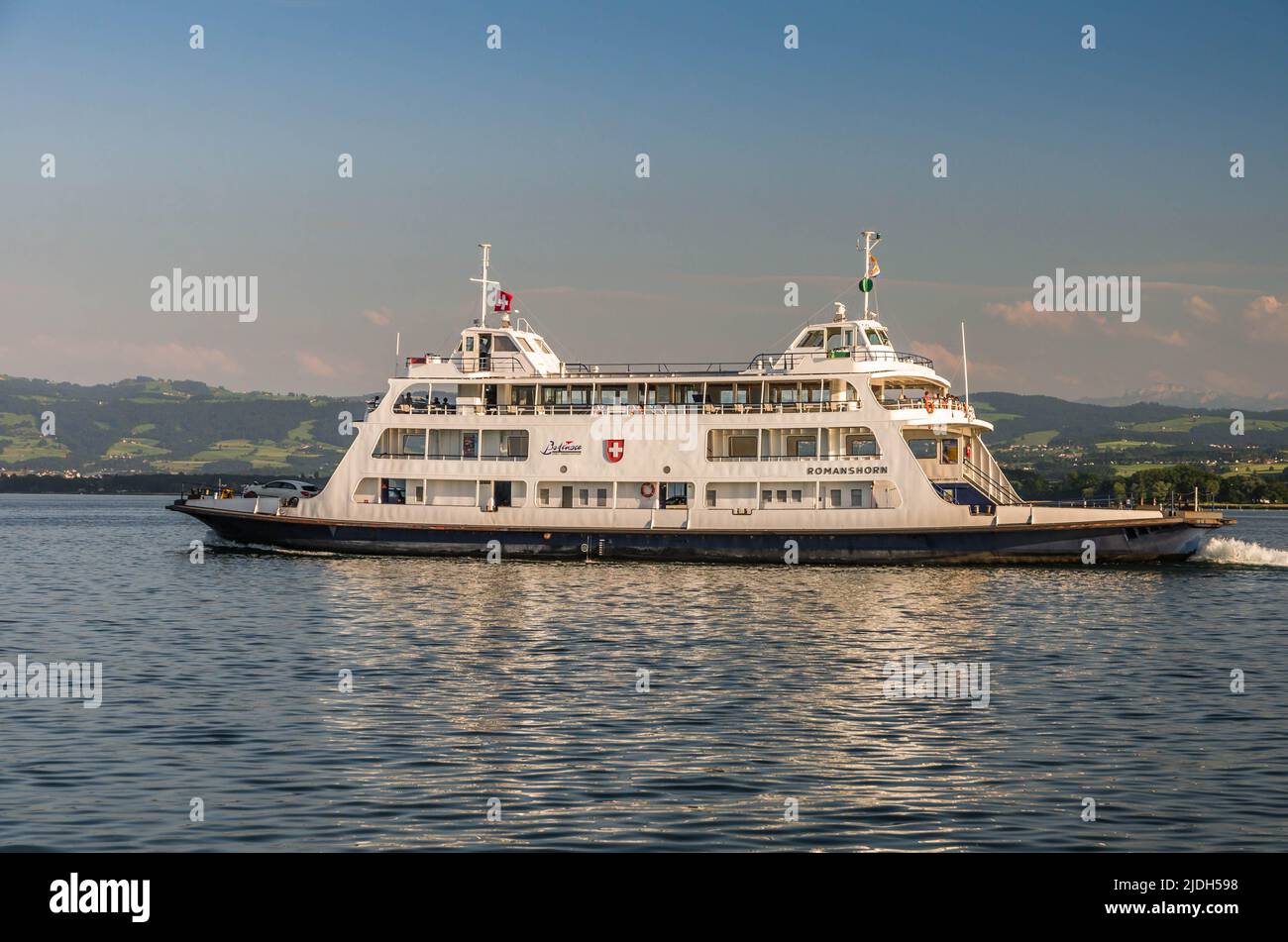 Car ferry on Lake Constance, Romanshorn, Canton Thurgau, Switzerland Stock Photo