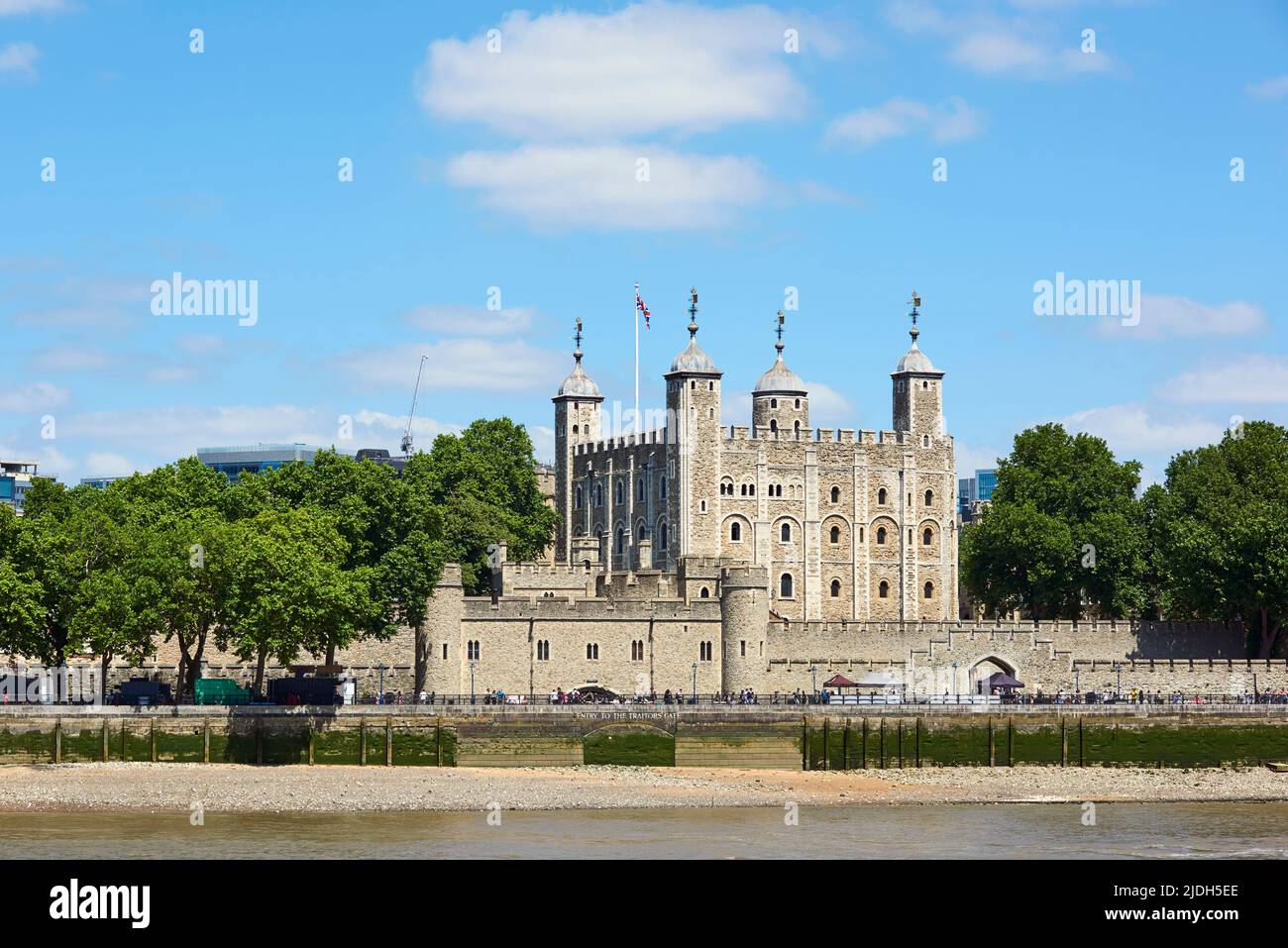 The White Tower and the Tower of London from the South Bank, London, South East England Stock Photo