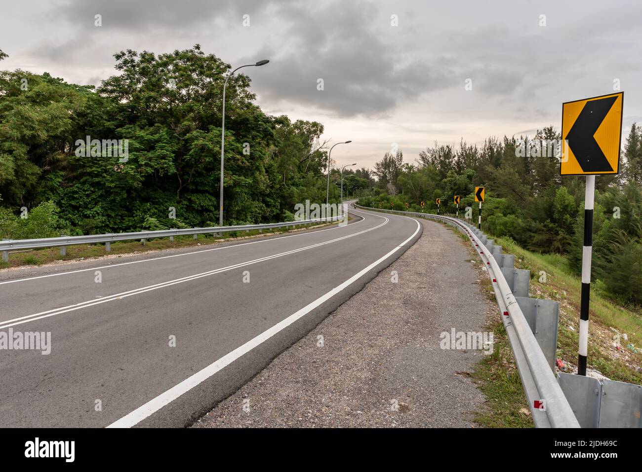 Labuan, Malaysia-June 06, 2021: View of the street in center of the ...