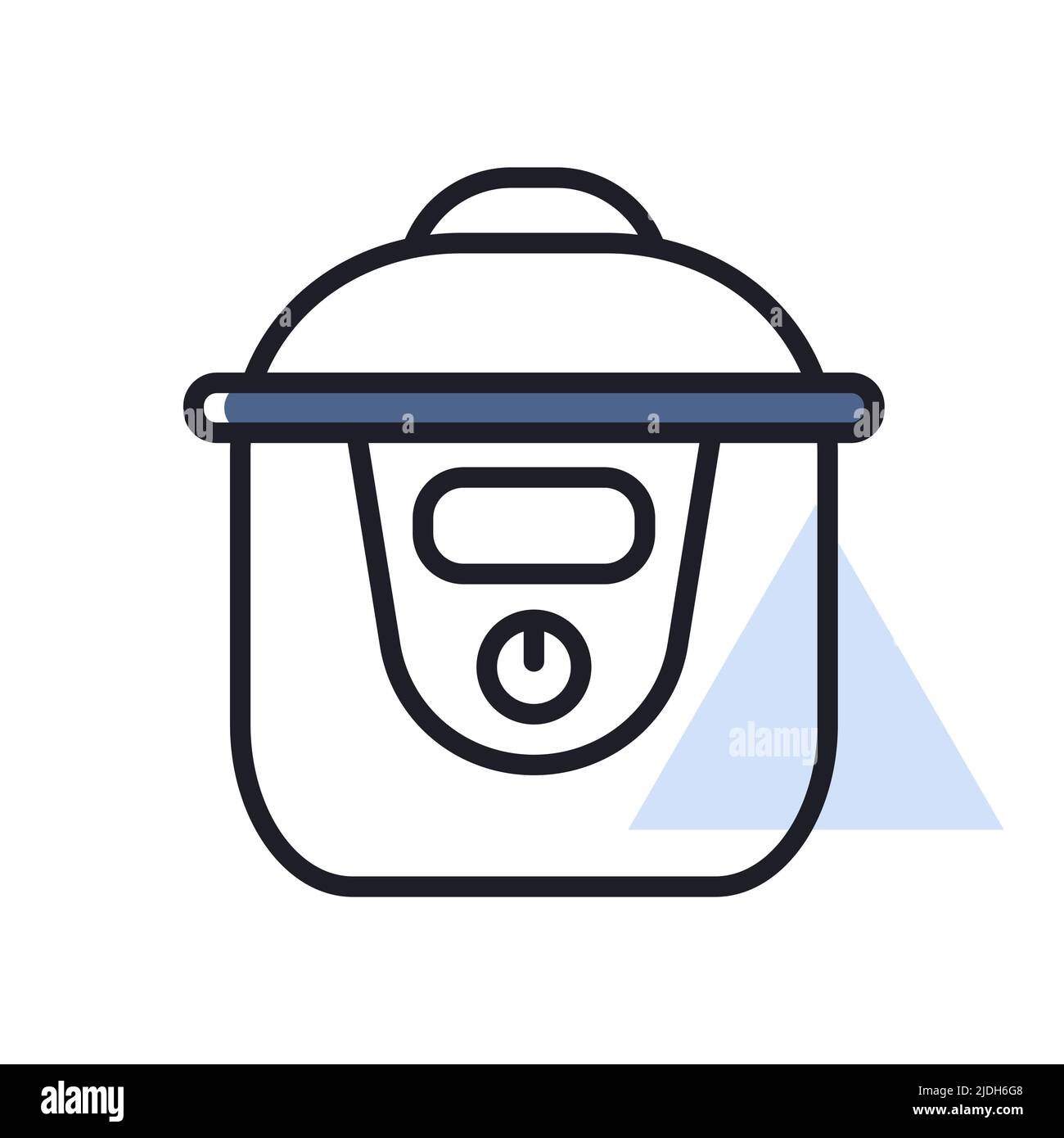 Slow cooking crock pot vector icon. Electric kitchen appliance. Graph