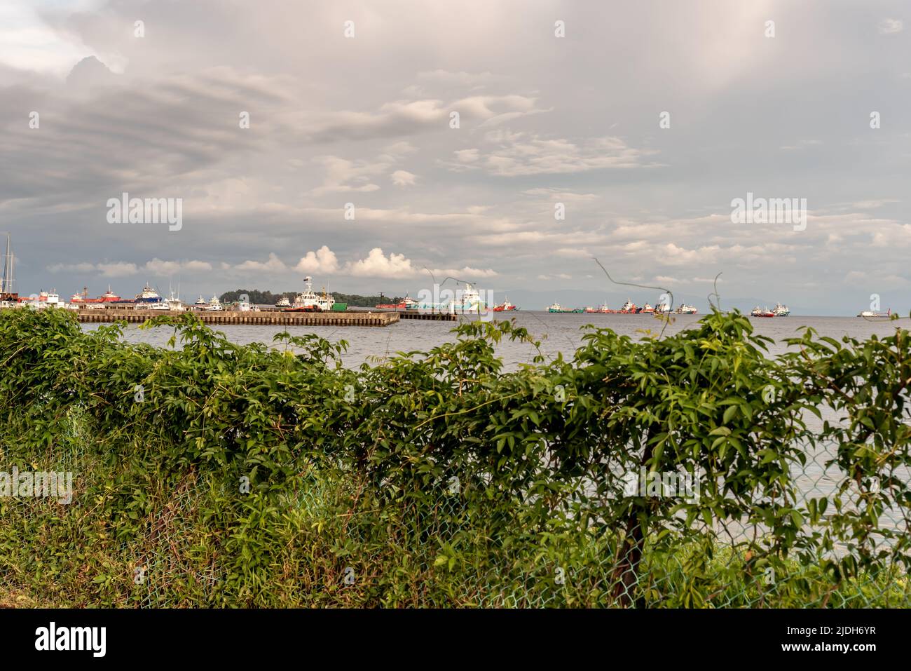 Labuan, Malaysia-June 06, 2021: View of the street in center of the ...