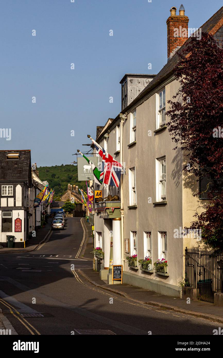 Moretonhampstead (anciently Moreton Hampstead) is a market town,A parish and ancient manor in Devon, situated on the north-eastern edge of Dartmoor, Stock Photo