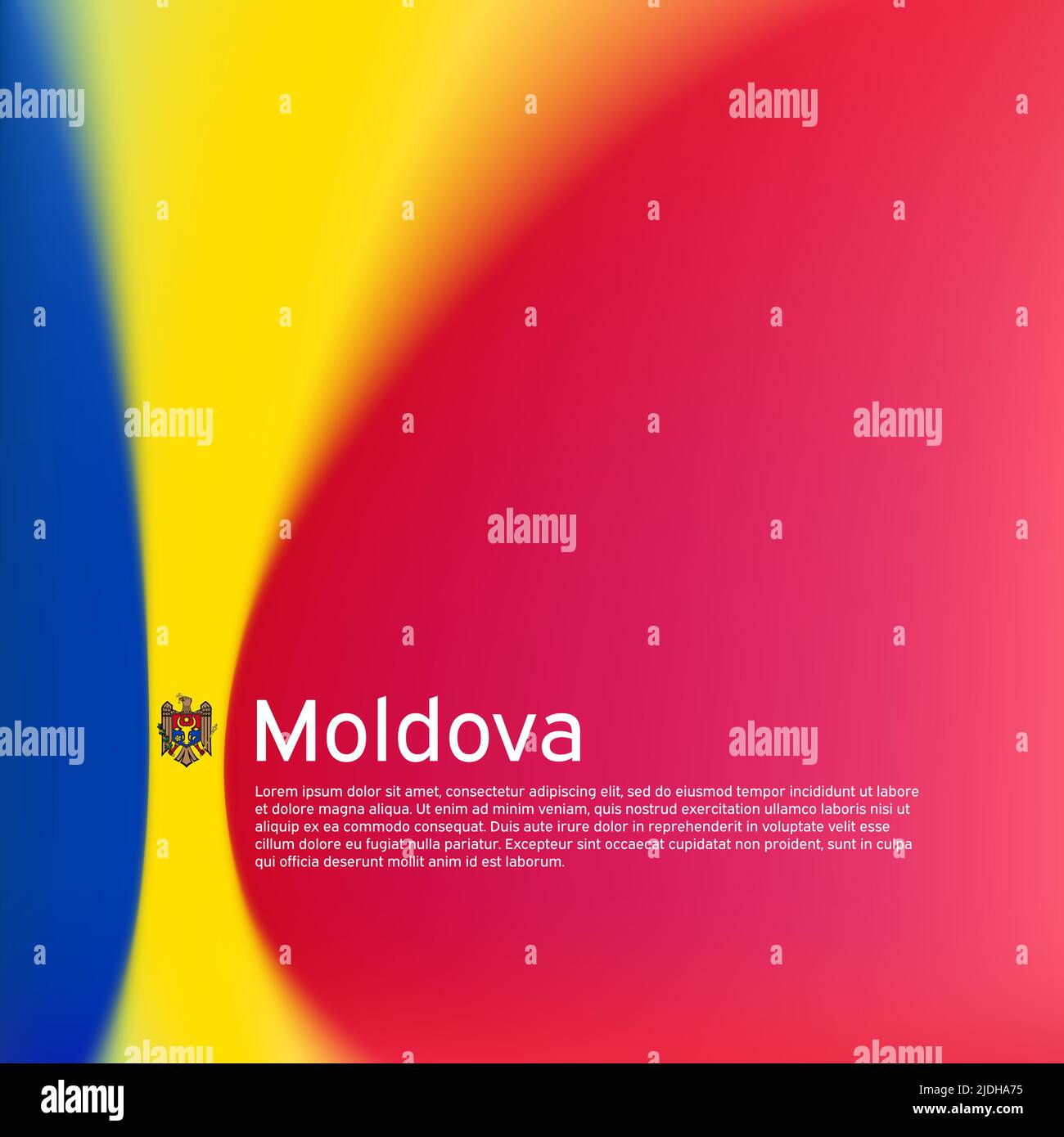 Moldova flag background. Blurred pattern in the colors of the moldavian ...
