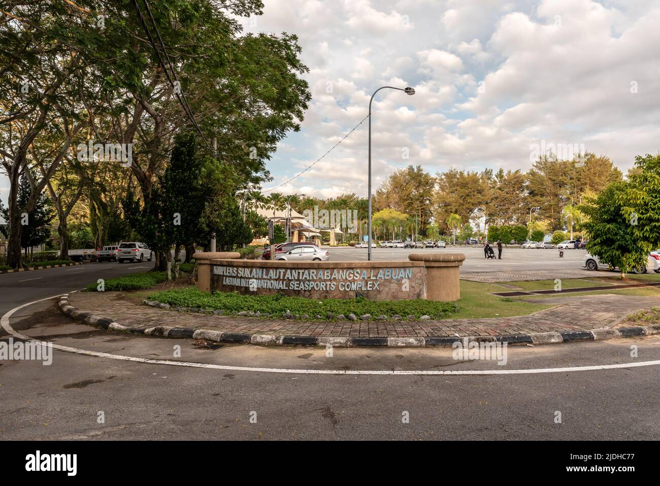 Labuan, Malaysia-June 06, 2021: View of the street in center of the ...