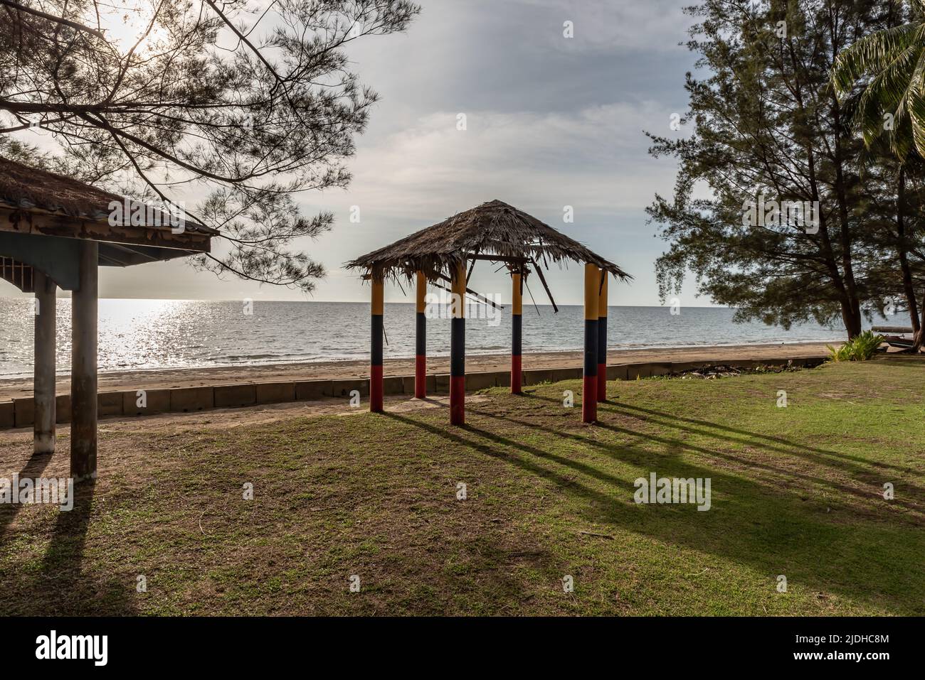 Labuan, Malaysia-June 06, 2021: beach View of the city of Labuan island ...