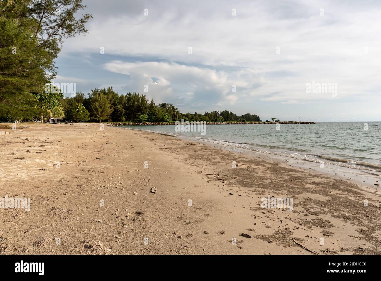 Labuan, Malaysia-June 06, 2021: beach View of the city of Labuan island ...