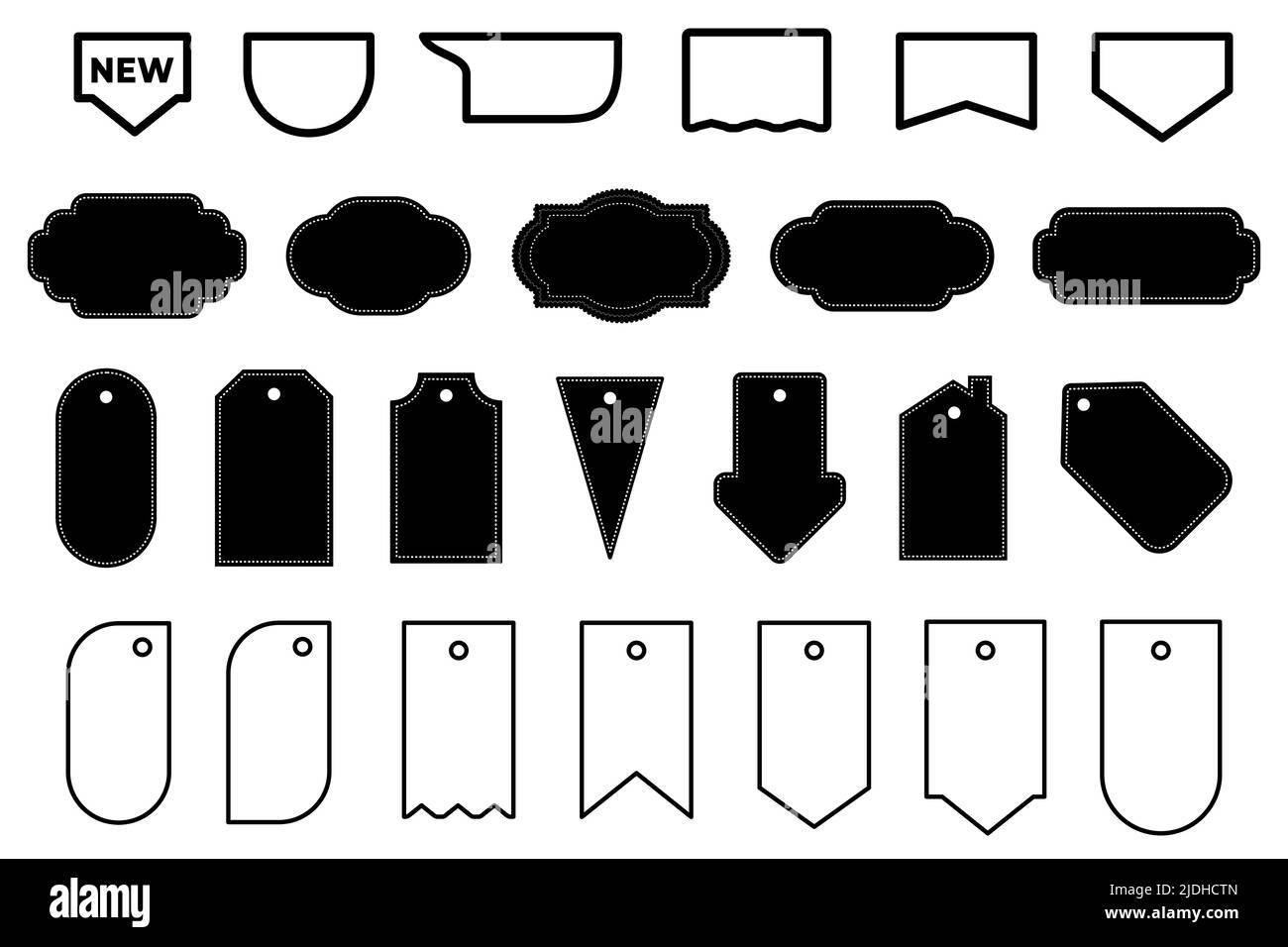 Price tag icon set. Large Collection of labels. Flat vector