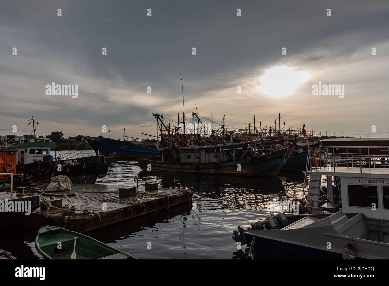 Labuan, Malaysia-June 06, 2021: beach View of the city of Labuan island ...
