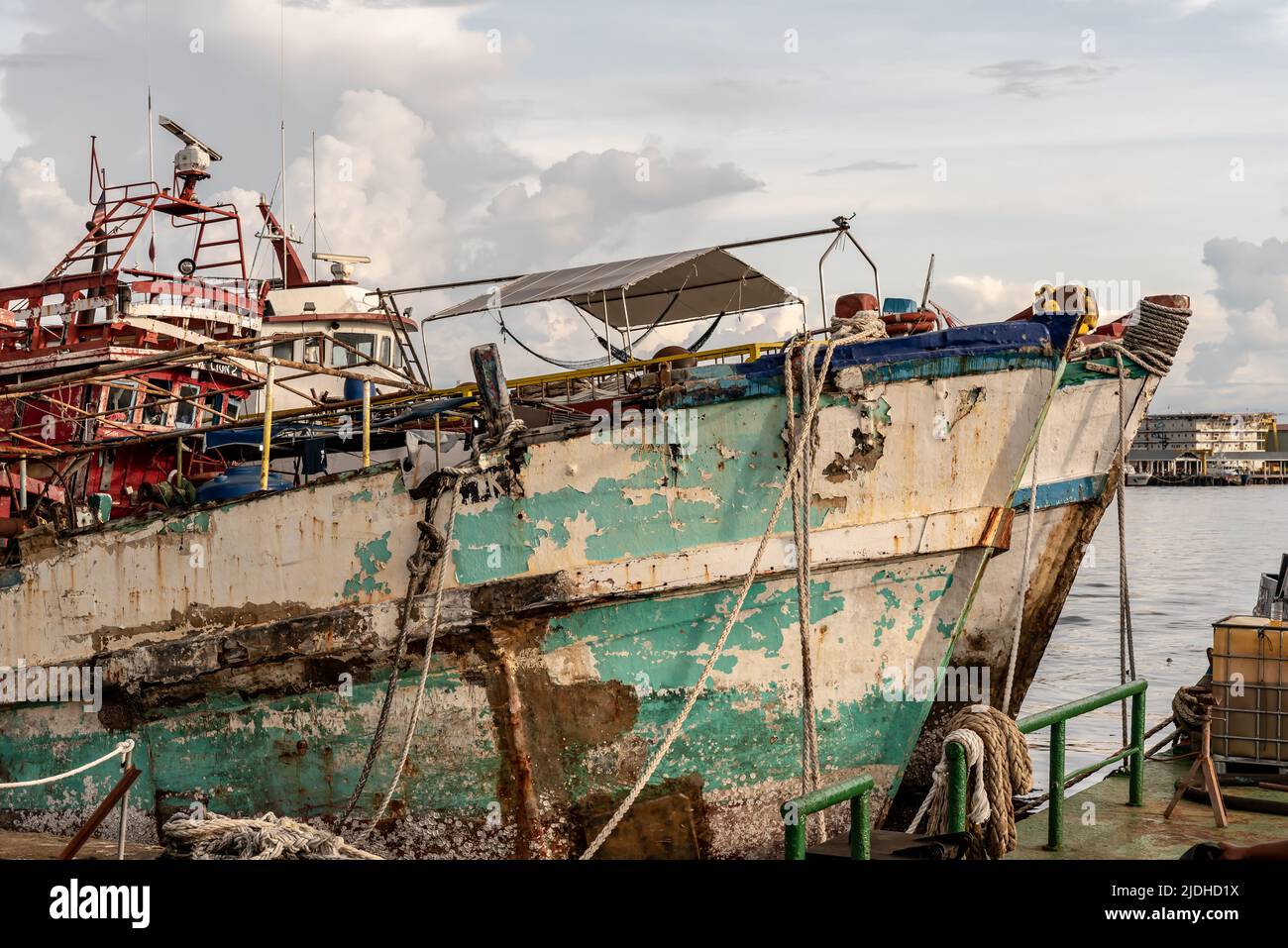 Labuan, Malaysia-June 06, 2021: beach View of the city of Labuan island ...
