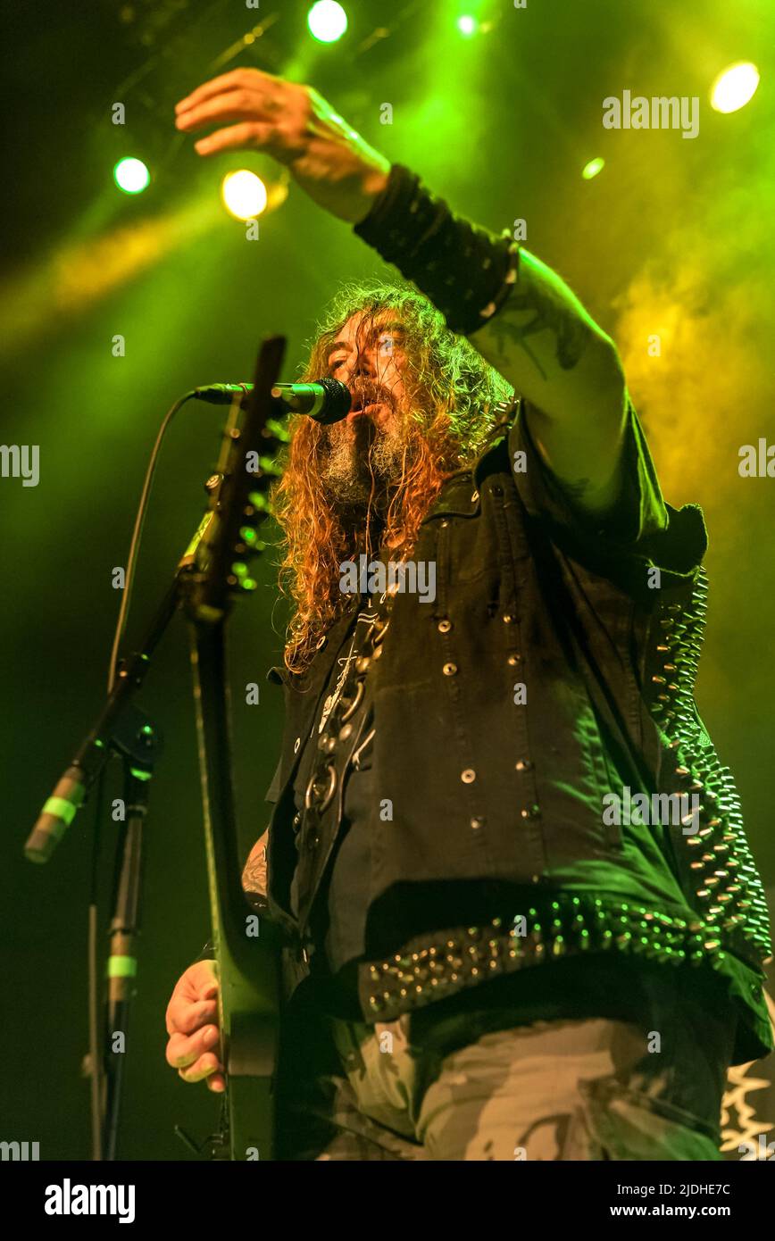 Cavalera - Max and Iggor Cavalera of Sepultura performing hits from Sepultura's past on the Return Beneath Arise Tour at the Belasco Theatre in Los Angeles, CA USA - June 18, 2022. Credit: Kevin Estrada/MediaPunch Stock Photo