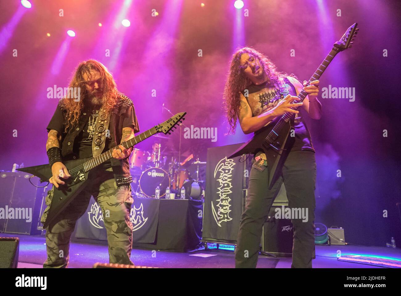 Cavalera - Max and Iggor Cavalera of Sepultura performing hits from Sepultura's past on the Return Beneath Arise Tour at the Belasco Theatre in Los Angeles, CA USA - June 18, 2022. Credit: Kevin Estrada/MediaPunch Stock Photo