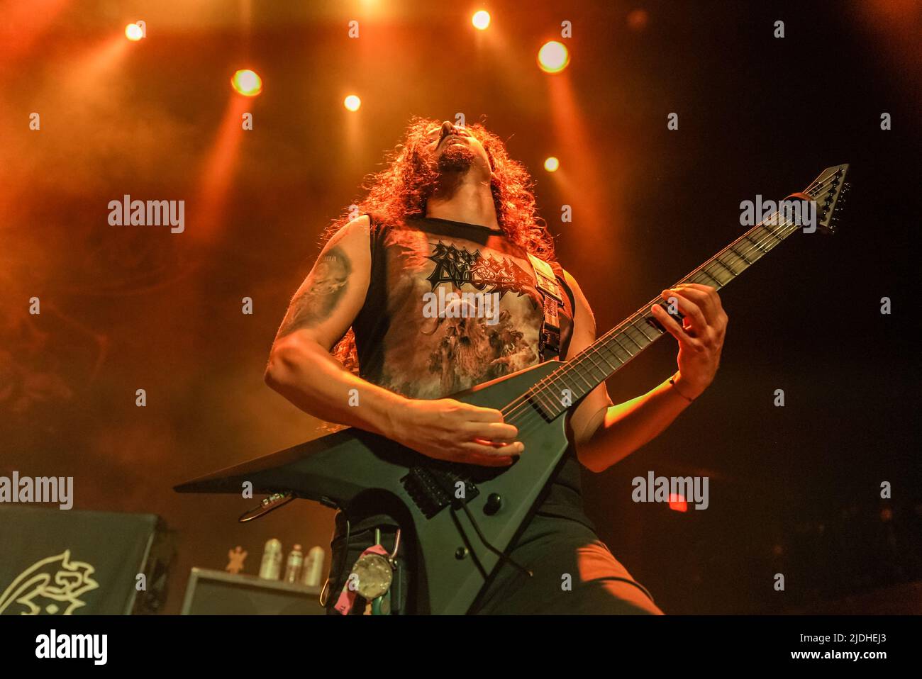 Cavalera - Max and Iggor Cavalera of Sepultura performing hits from Sepultura's past on the Return Beneath Arise Tour at the Belasco Theatre in Los Angeles, CA USA - June 18, 2022. Credit: Kevin Estrada/MediaPunch Stock Photo