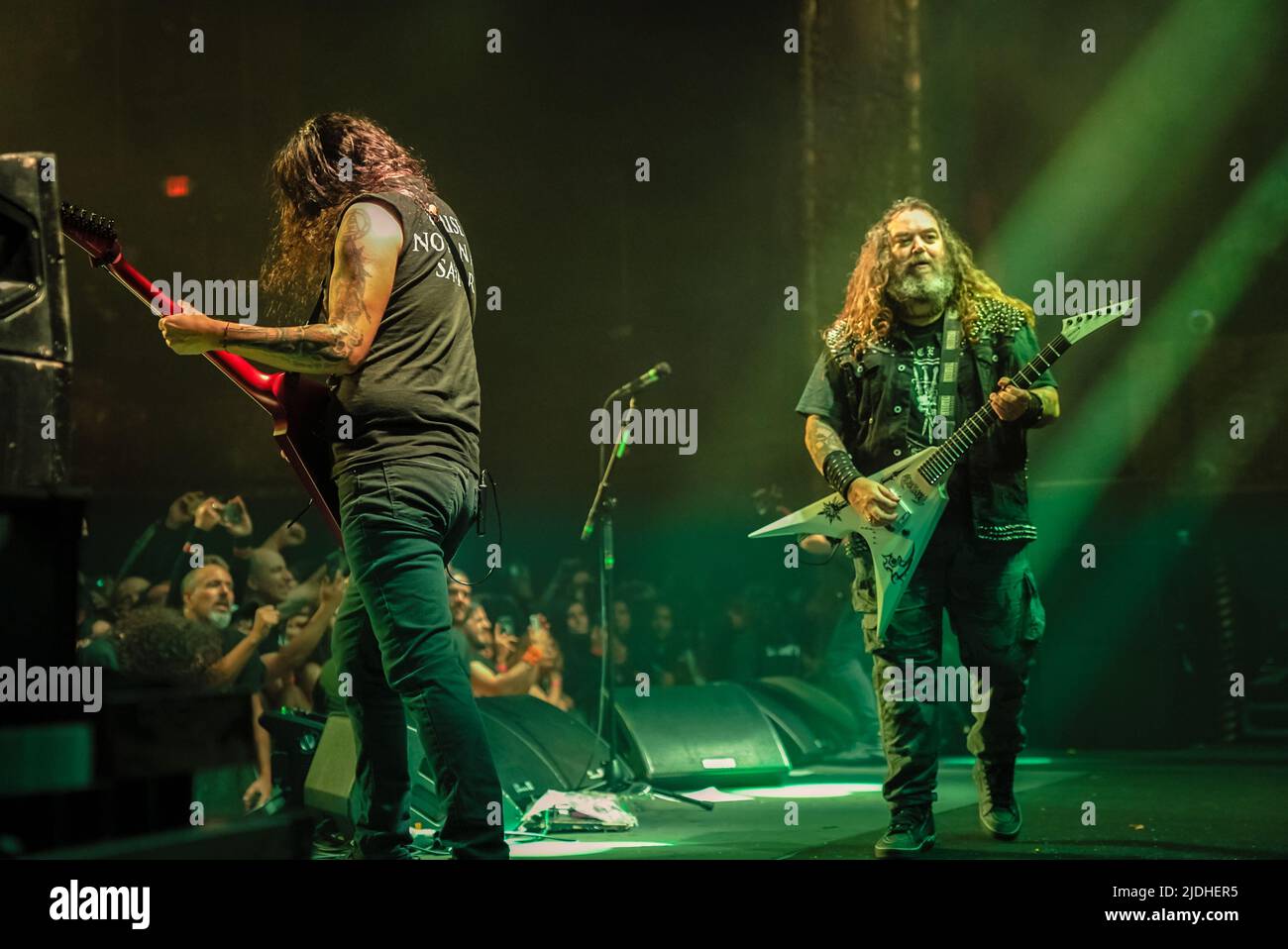 Cavalera - Max and Iggor Cavalera of Sepultura performing hits from Sepultura's past on the Return Beneath Arise Tour at the Belasco Theatre in Los Angeles, CA USA - June 18, 2022. Credit: Kevin Estrada/MediaPunch Stock Photo