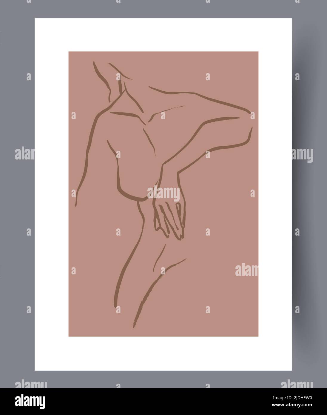 Minimalistic hand drawn printable wall art Stock Vector
