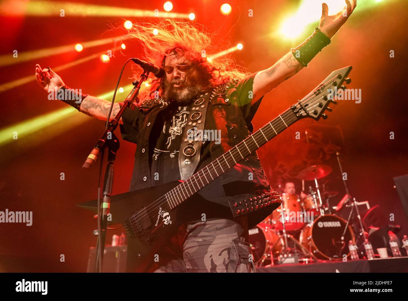 Cavalera - Max and Iggor Cavalera of Sepultura performing hits from Sepultura's past on the Return Beneath Arise Tour at the Belasco Theatre in Los Angeles, CA USA - June 18, 2022. Credit: Kevin Estrada/MediaPunch Stock Photo