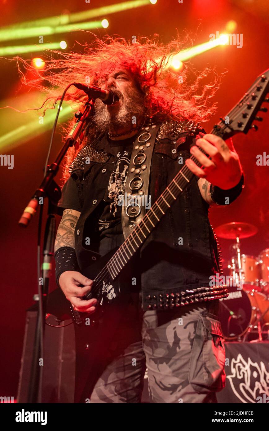 Cavalera - Max and Iggor Cavalera of Sepultura performing hits from Sepultura's past on the Return Beneath Arise Tour at the Belasco Theatre in Los Angeles, CA USA - June 18, 2022. Credit: Kevin Estrada/MediaPunch Stock Photo