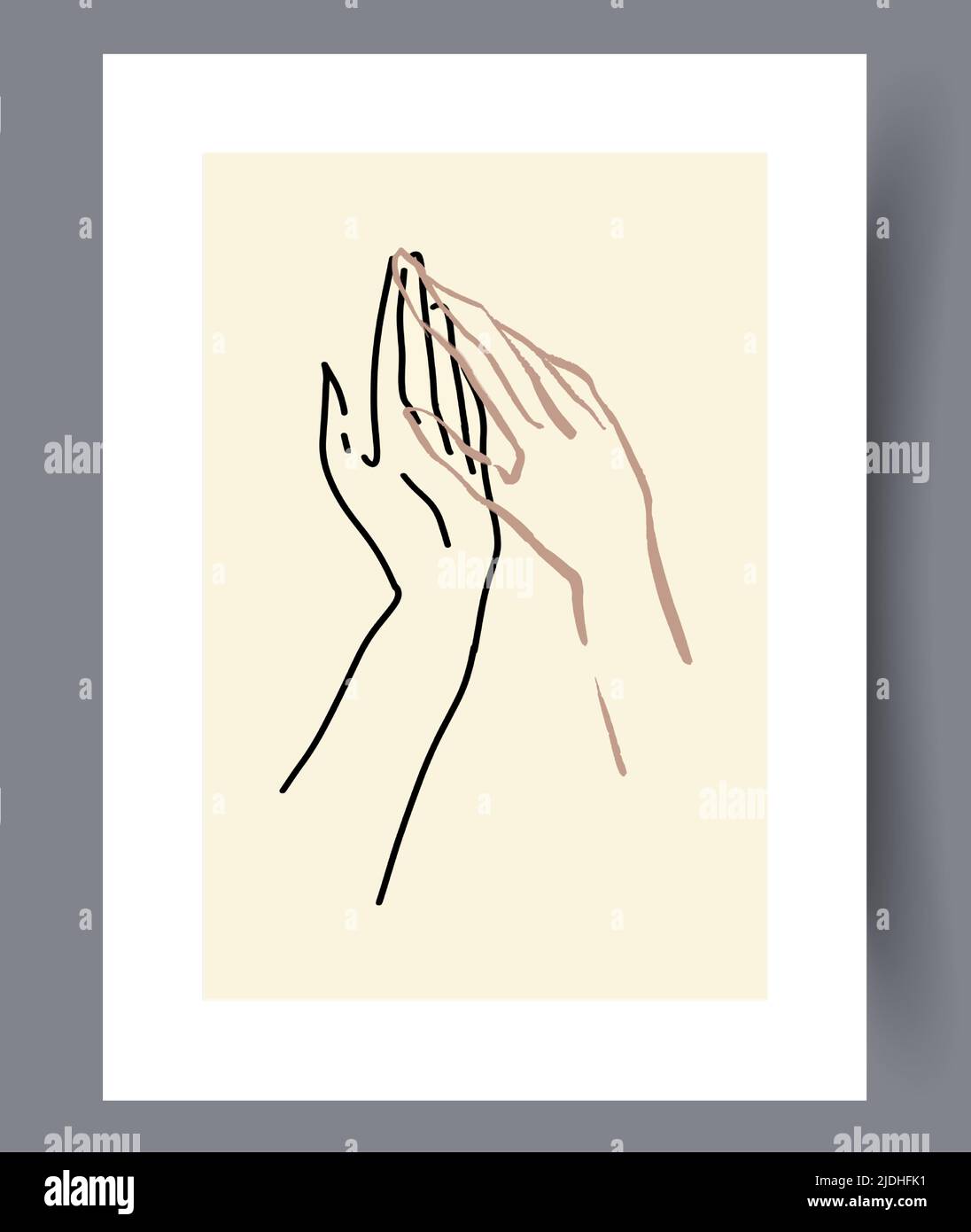 Minimalistic hand drawn printable wall art Stock Vector