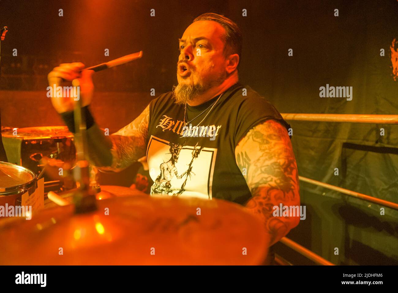 Cavalera - Max and Iggor Cavalera of Sepultura performing hits from Sepultura's past on the Return Beneath Arise Tour at the Belasco Theatre in Los Angeles, CA USA - June 18, 2022. Credit: Kevin Estrada/MediaPunch Stock Photo