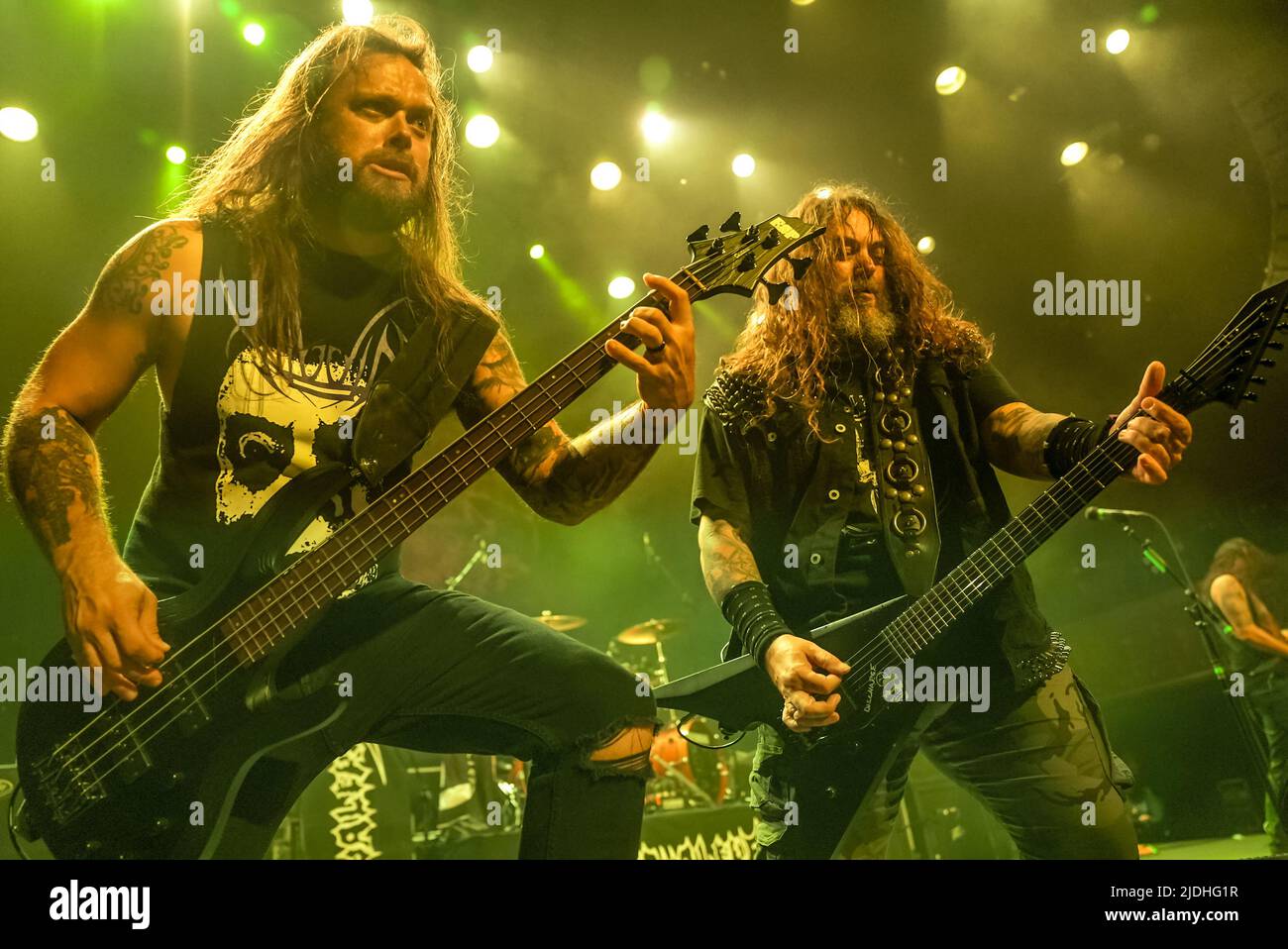 Cavalera - Max and Iggor Cavalera of Sepultura performing hits from Sepultura's past on the Return Beneath Arise Tour at the Belasco Theatre in Los Angeles, CA USA - June 18, 2022. Credit: Kevin Estrada/MediaPunch Stock Photo