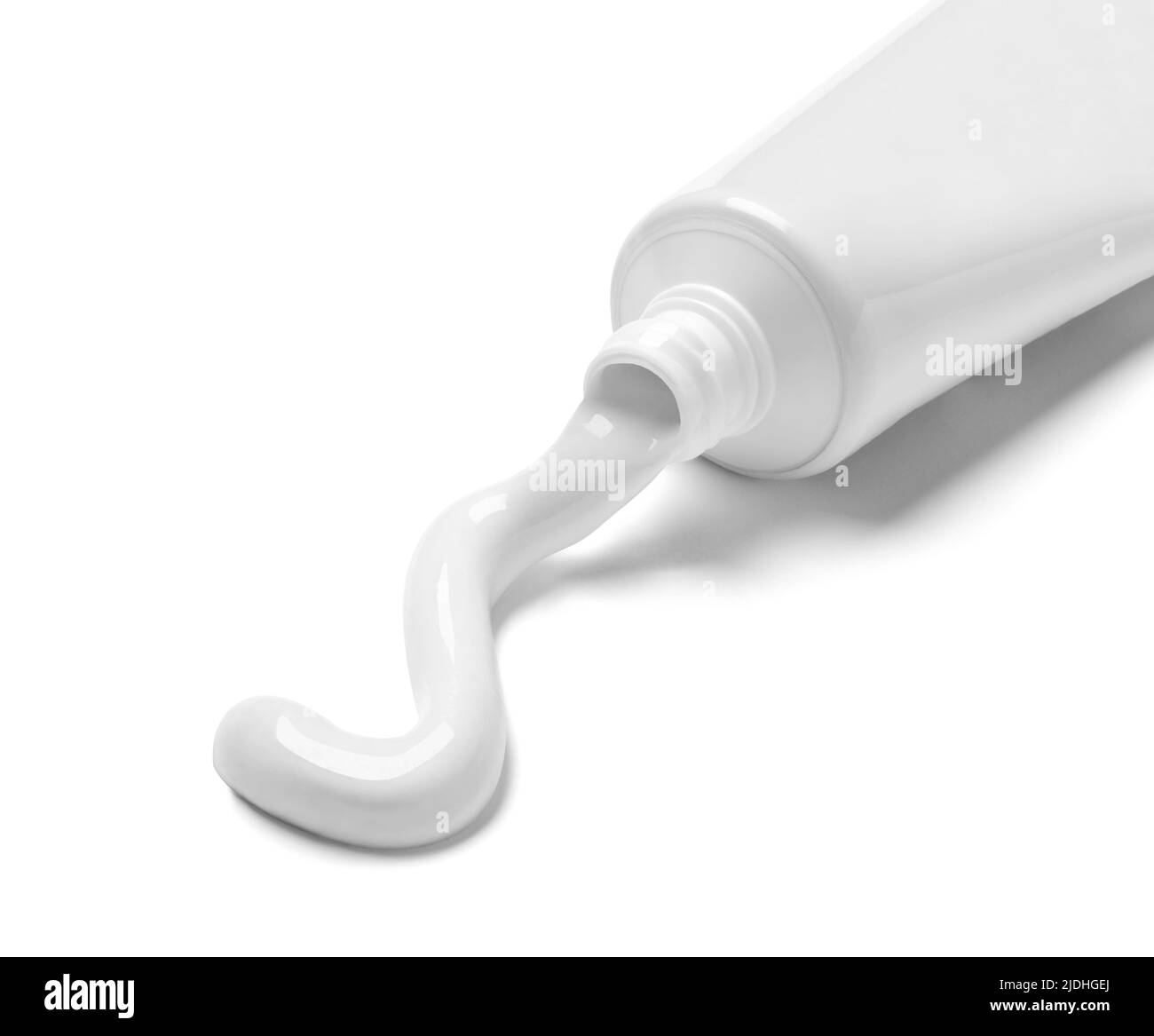 close up of a toothpaste or beauty cream tube on white background Stock Photo