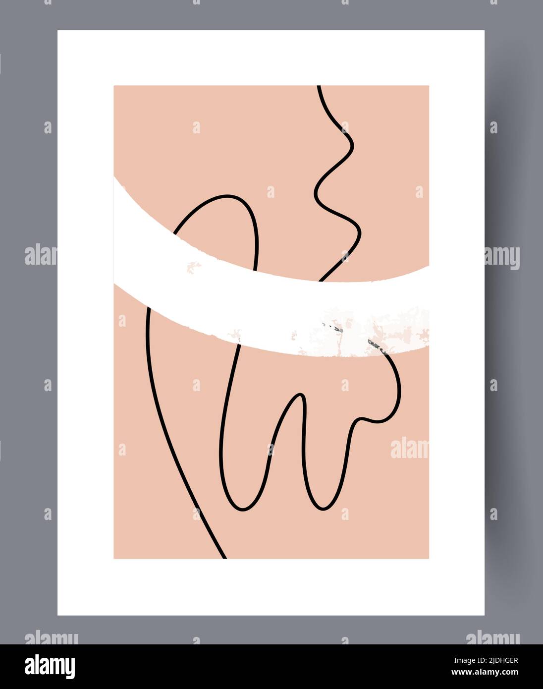 Minimalistic hand drawn printable wall art Stock Vector