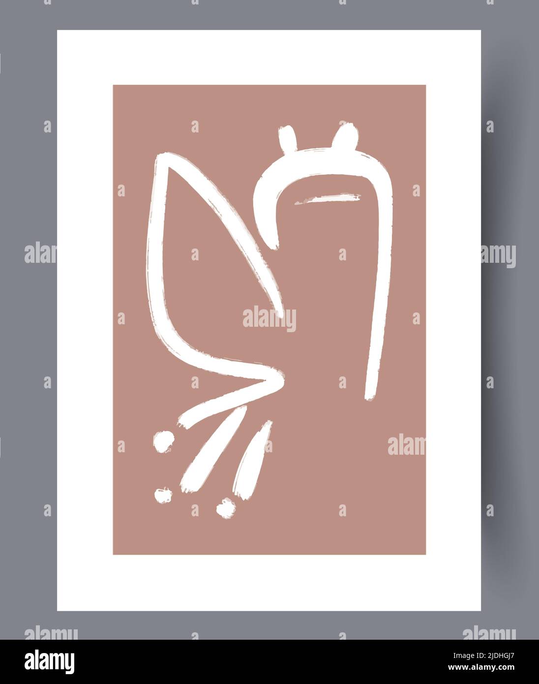 Minimalistic hand drawn printable wall art Stock Vector