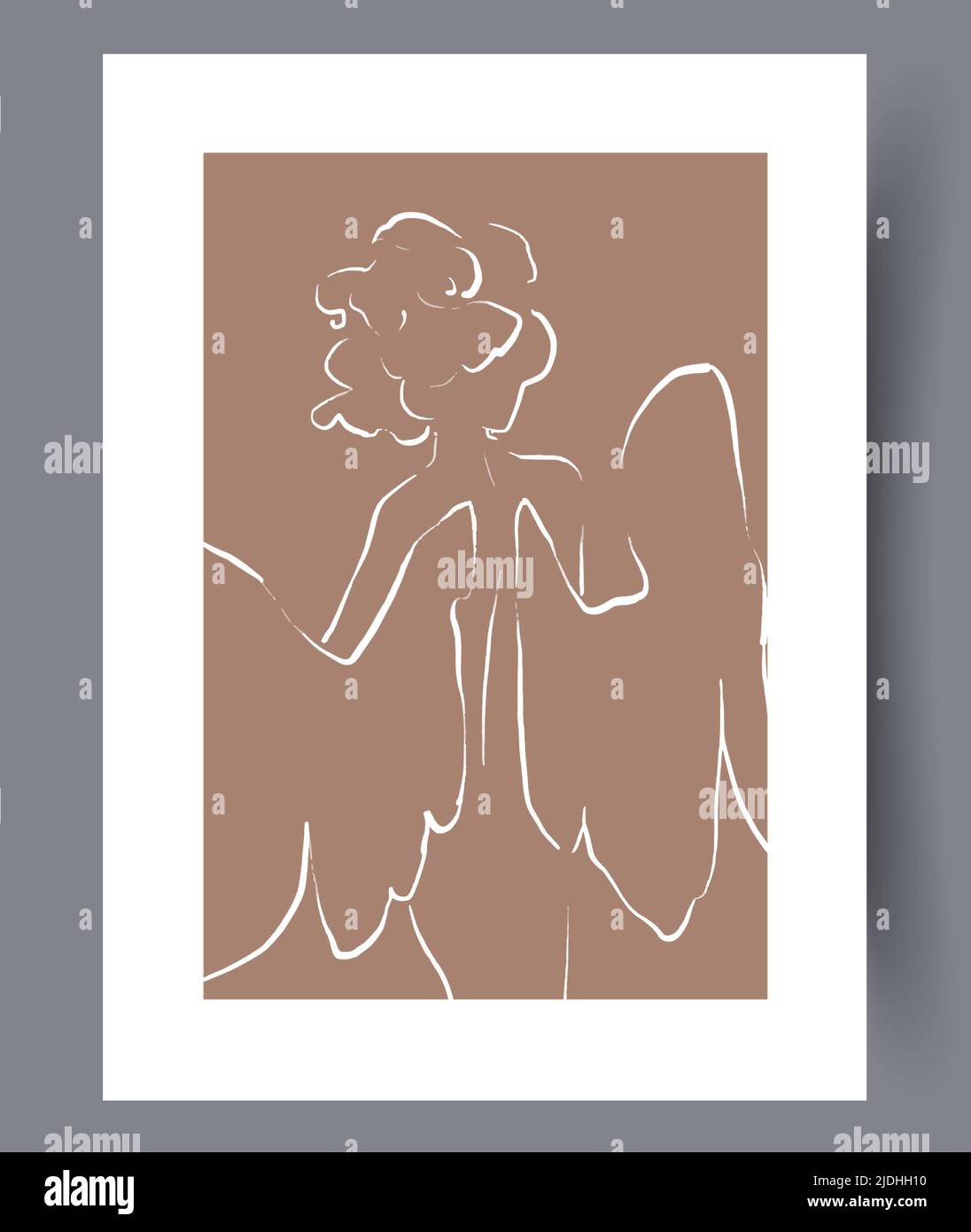 Minimalistic hand drawn printable wall art Stock Vector