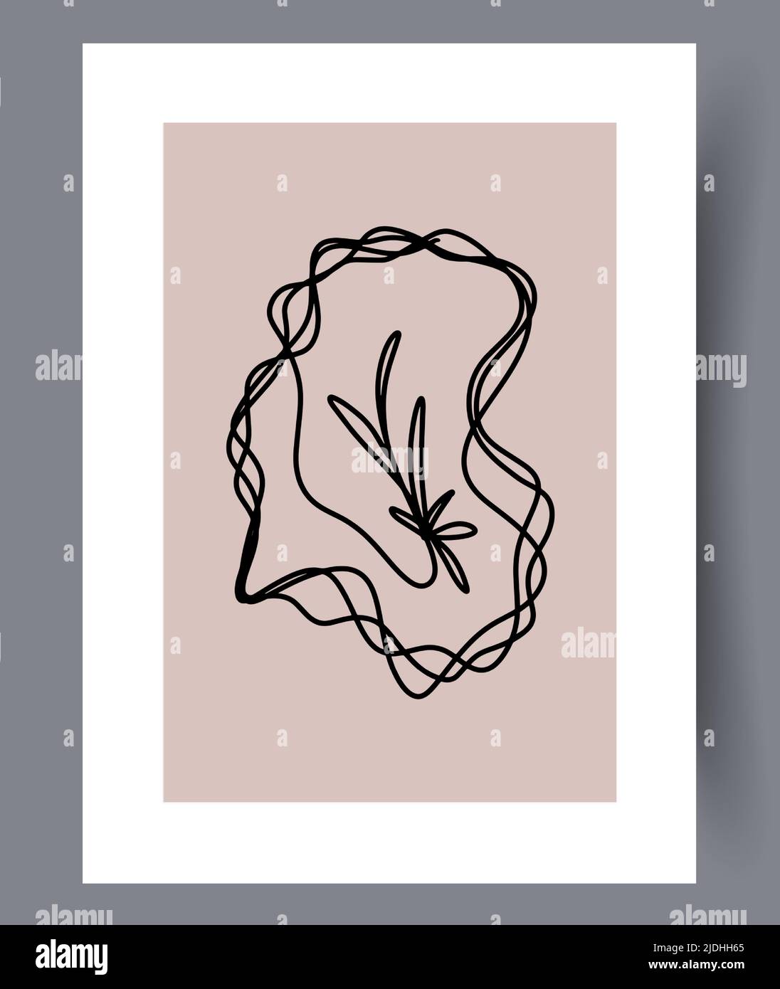 Minimalistic hand drawn printable wall art Stock Vector