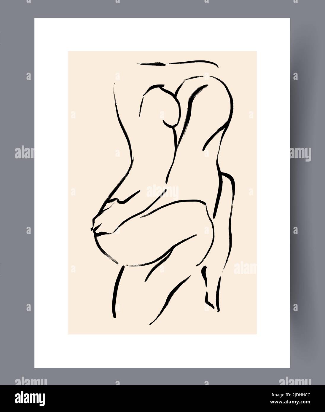 Minimalistic hand drawn printable wall art Stock Vector