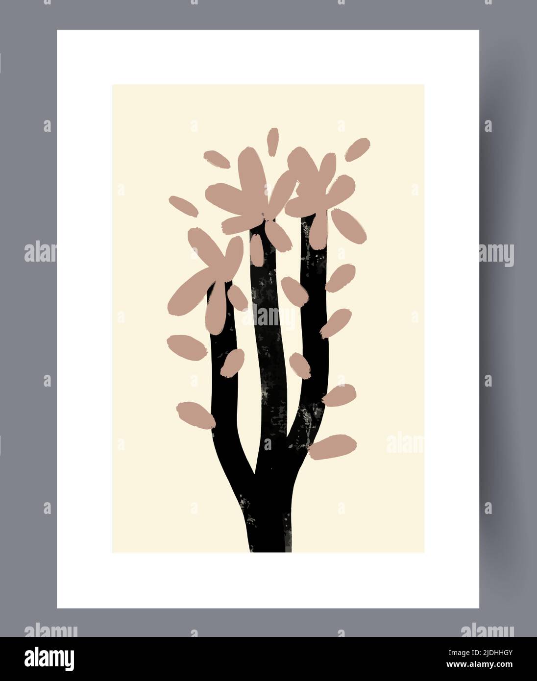 Minimalistic hand drawn printable wall art Stock Vector