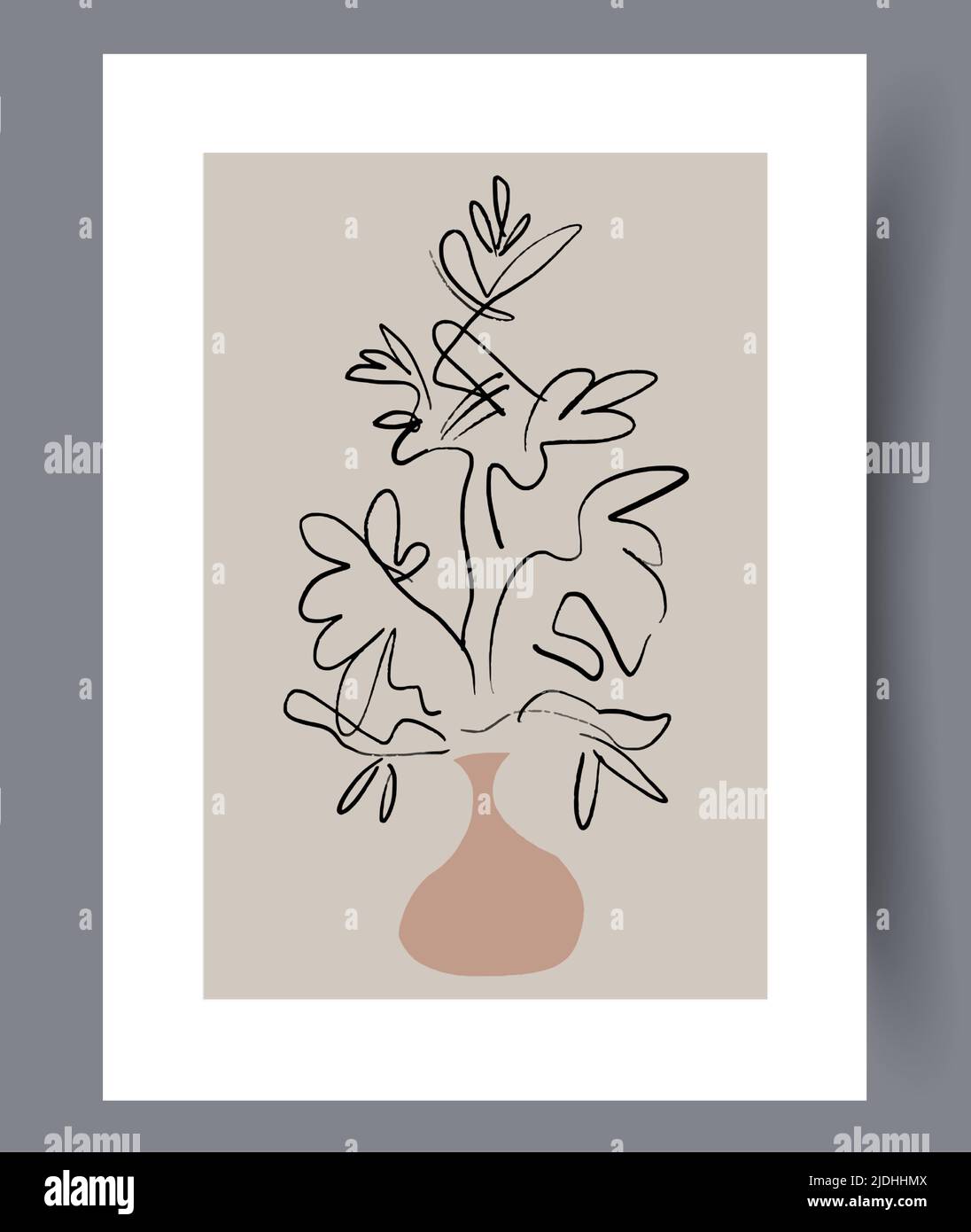 Minimalistic hand drawn printable wall art Stock Vector
