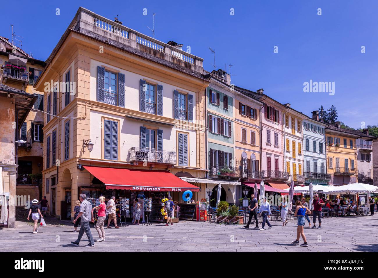 The old town of Orta San Giulio, Piedmont, Italy Stock Photo