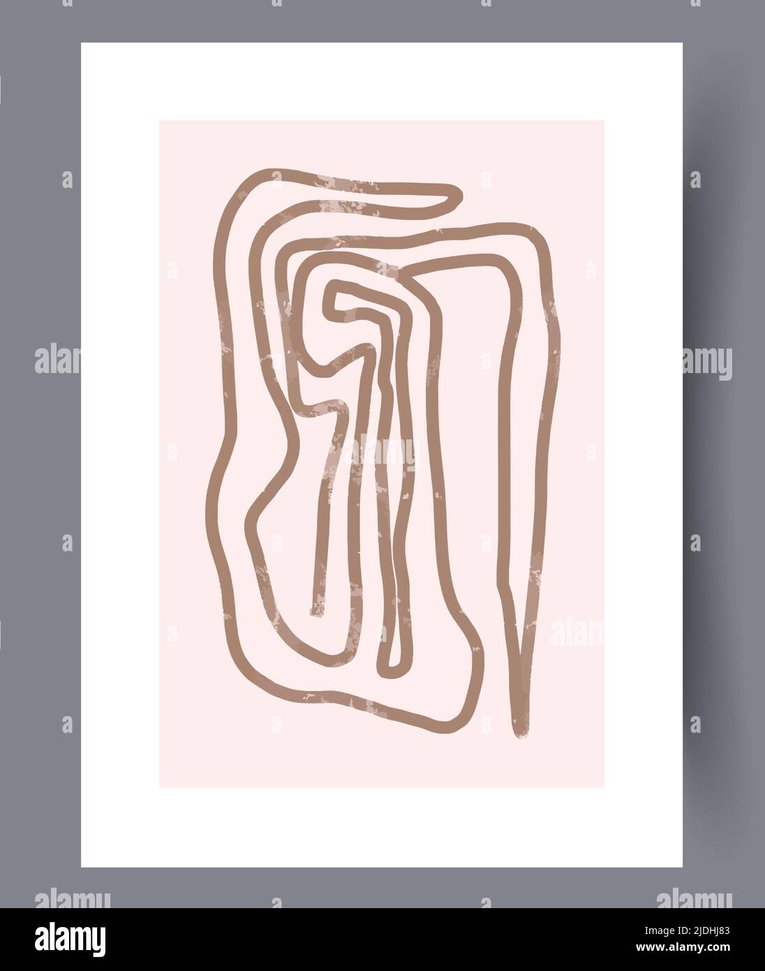Minimalistic hand drawn printable wall art Stock Vector