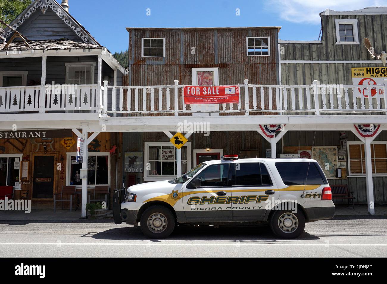 Sheriff's vehicle, Sierra City, California Stock Photo