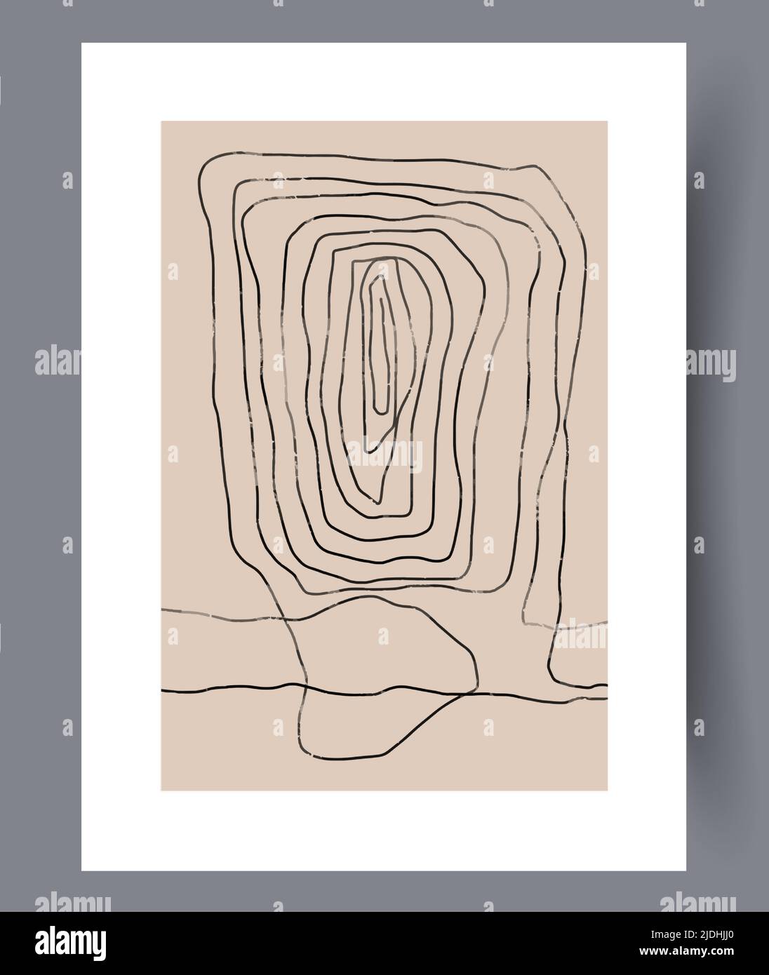 Minimalistic hand drawn printable wall art Stock Vector