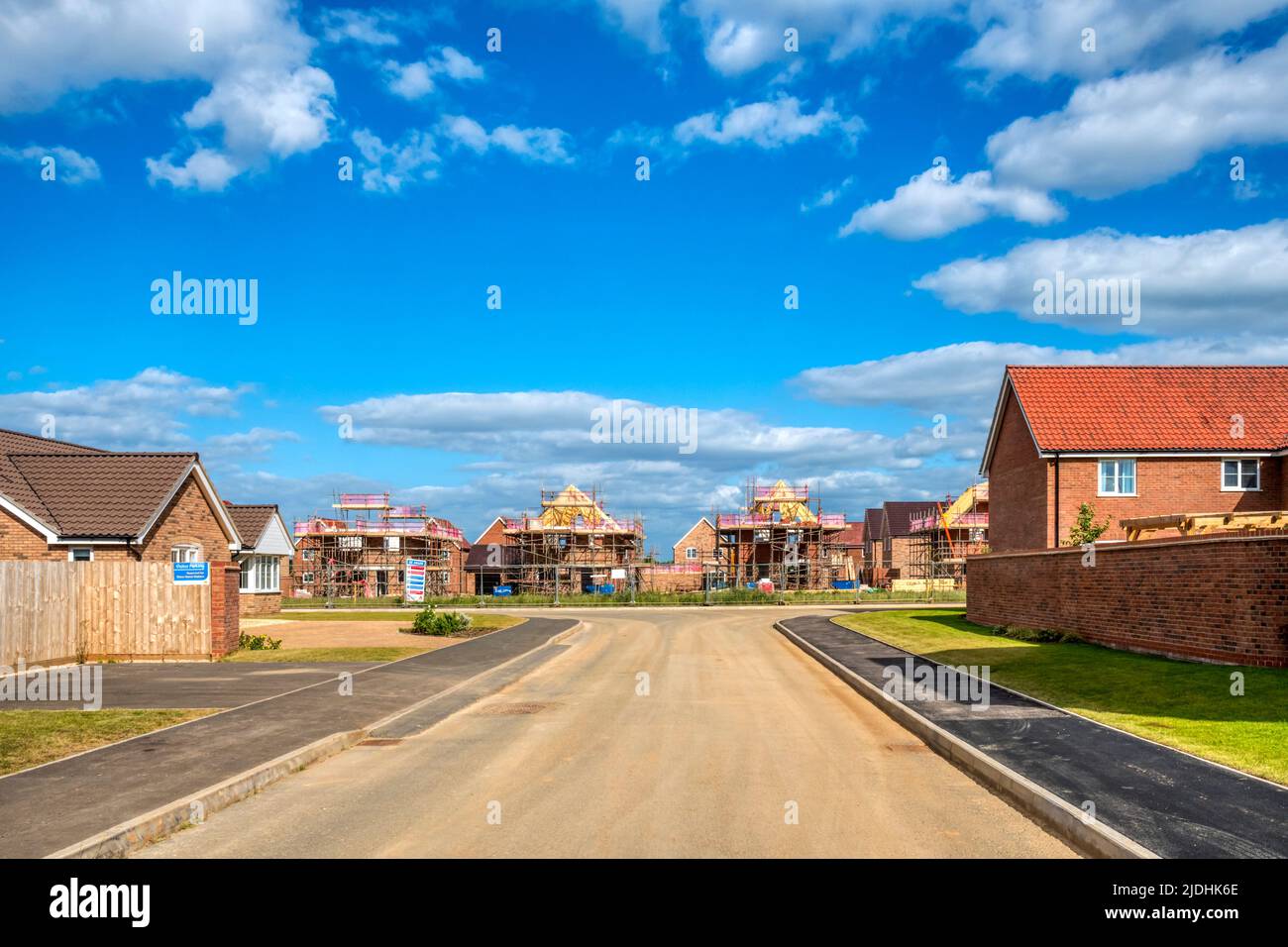 New estate of houses by Homes being built on a greenfield site