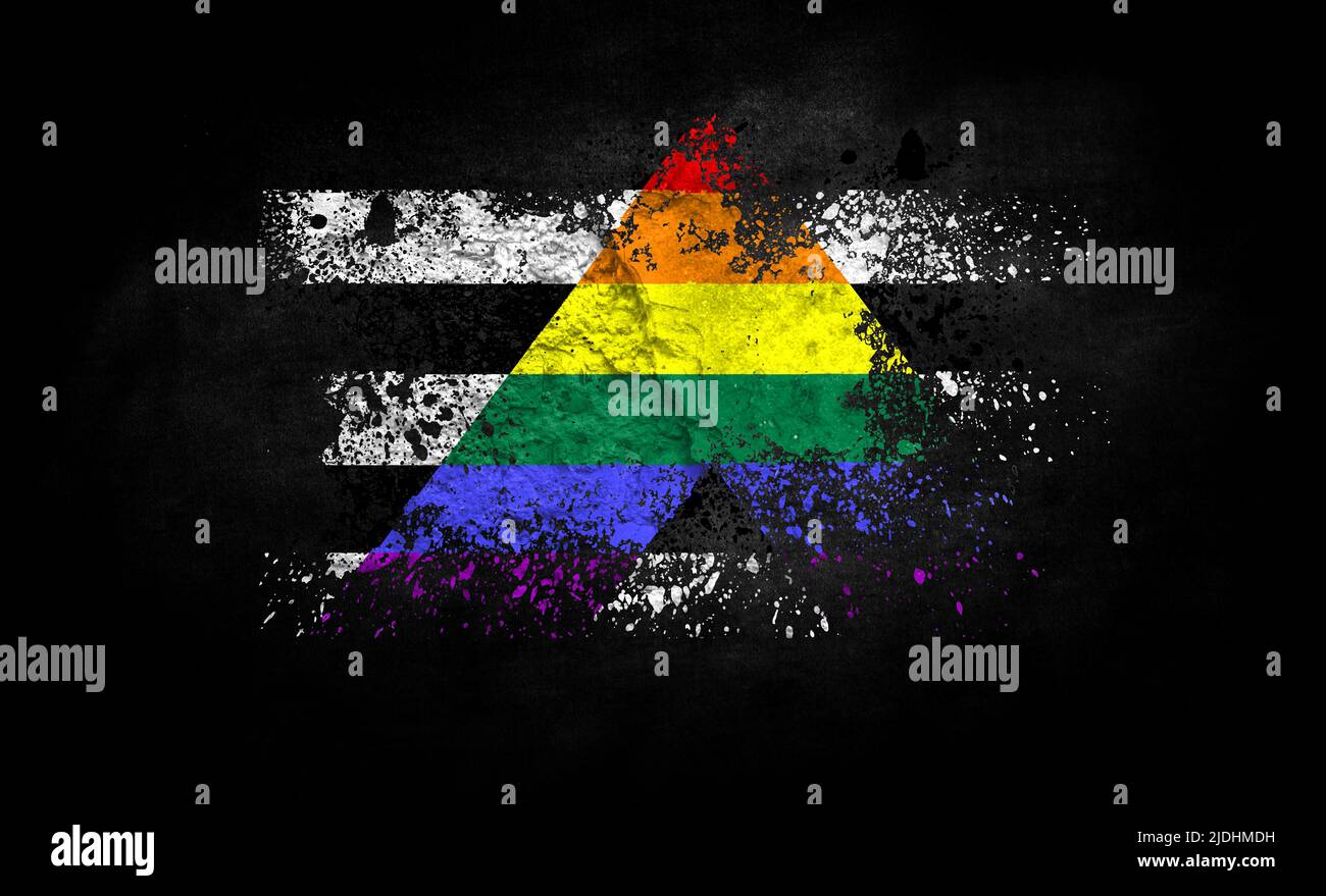 brush painted flag of Straight ally isolated on black background Stock ...