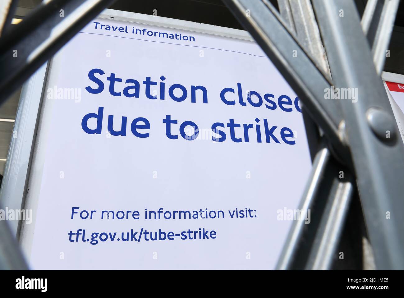 Underground stations closed for tube strike on June 21st, 2022, London