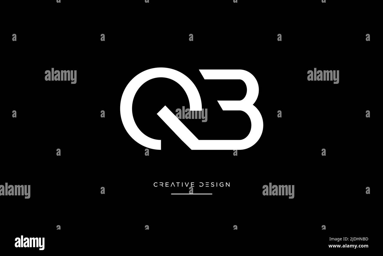 Alphabet Letters QB, BQ, Q or B Abstract Icon Logo Monogram Stock