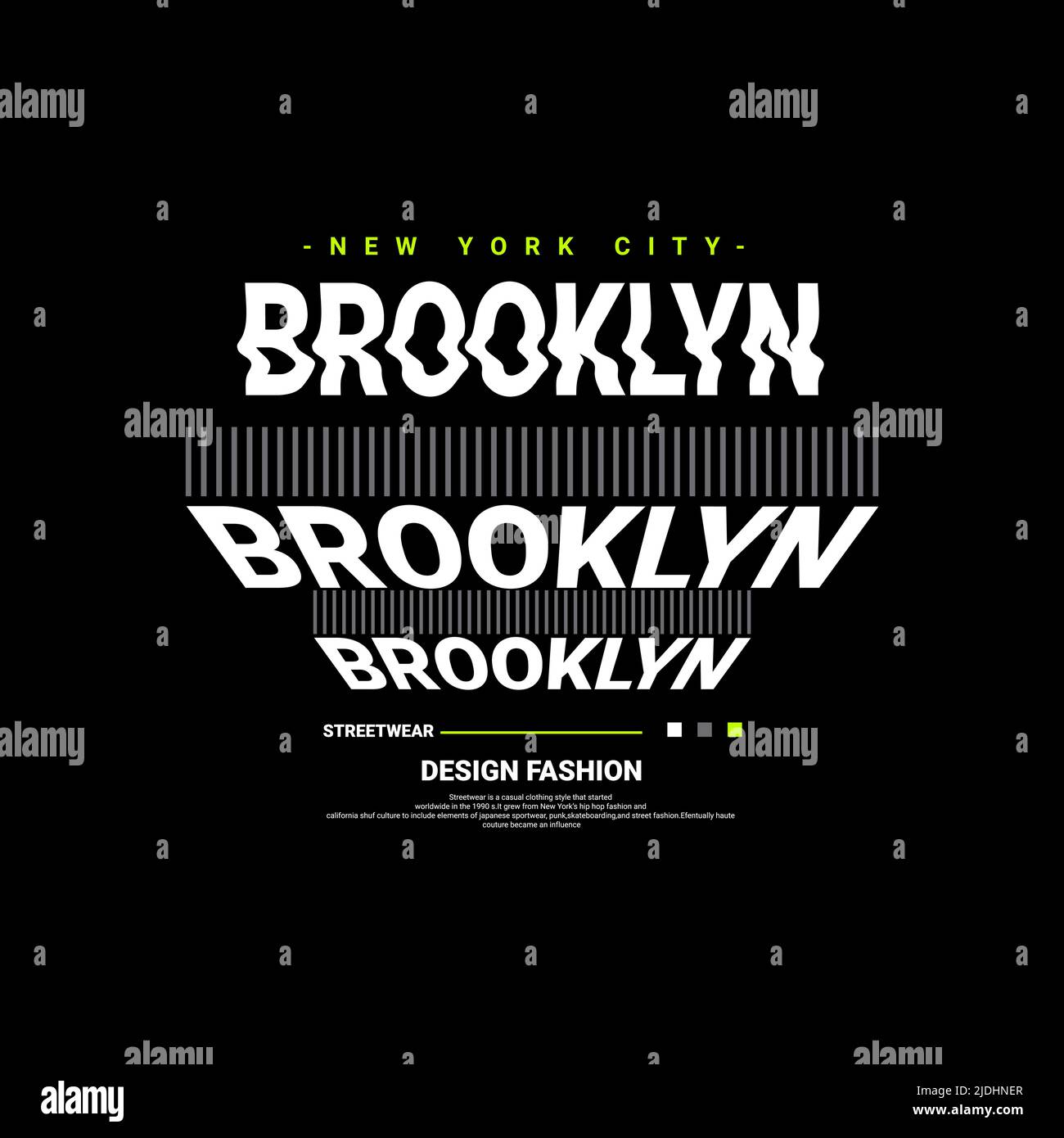 Brooklyn writing design, suitable for screen printing t-shirts, clothes, jackets and others Stock Vector