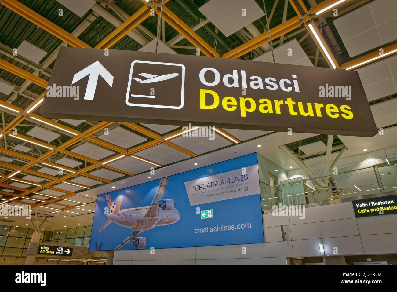 Departures at Resnik Split International Airport in Croatia. Stock Photo