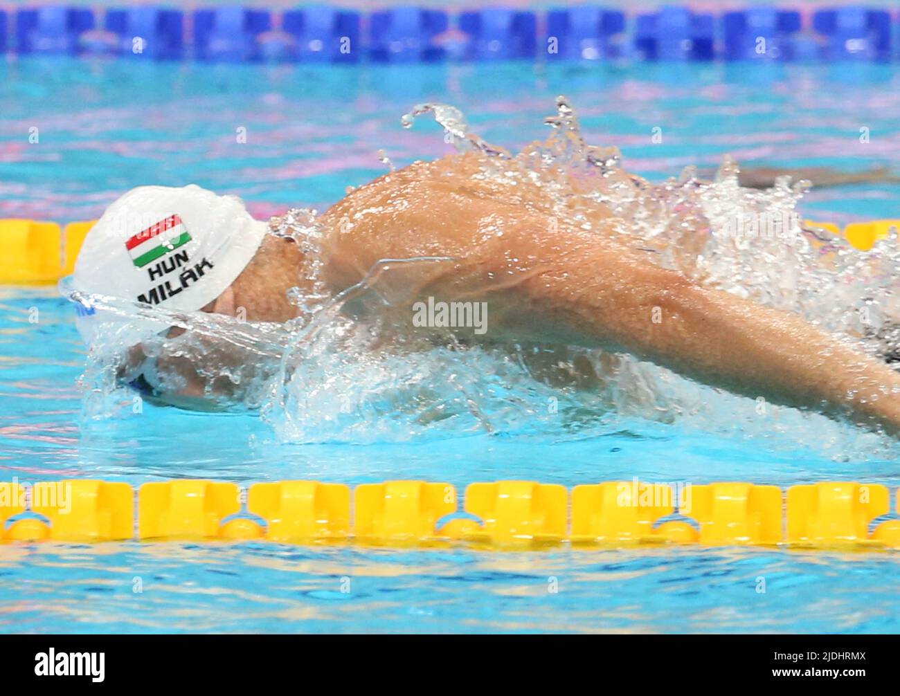 Budapest, Hungary - June 20, 2022, Kristof Milak of Hongrie 1/2 Final 200 M Butterfly Men during the 19th FINA World Championships Budapest 2022, Swimming event on June 20, 2022 in Budapest, Hungary - Photo Laurent Lairys / ABACAPRESS.COM Stock Photo
