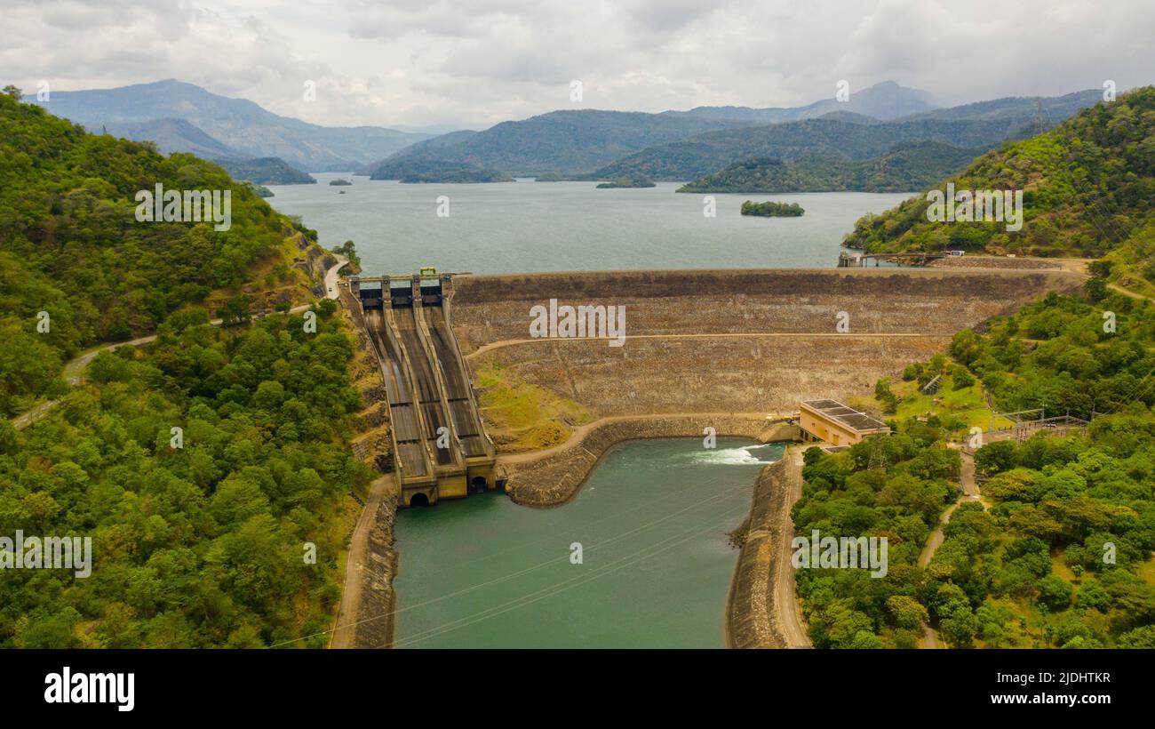 Aerial view of Hydro Power Plant, generating hydro electricity power renewable energy