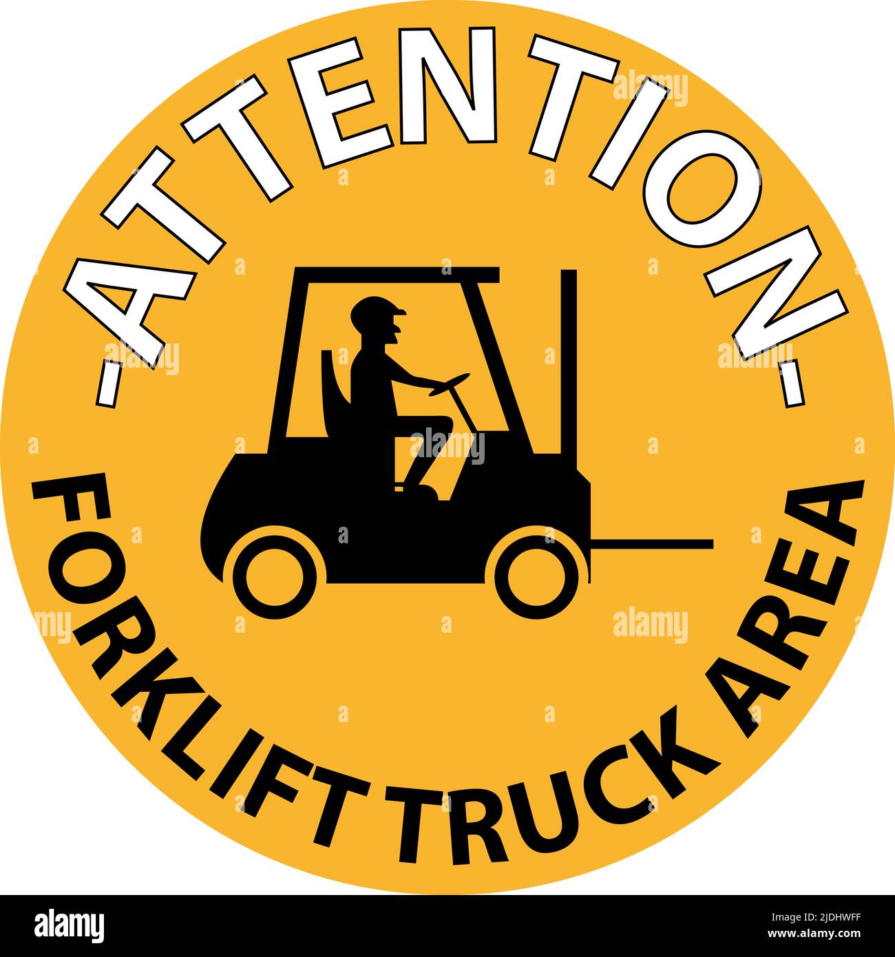 Forklift Truck Area Hazard Warning Sign Stock Vector Image & Art Alamy
