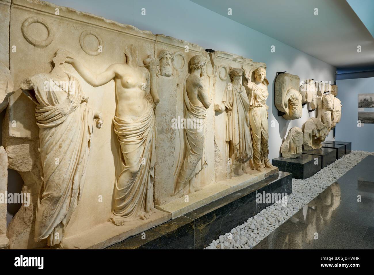 Marmorskulpturen und Statuen im Museum von Aphrodisias Ancient City
